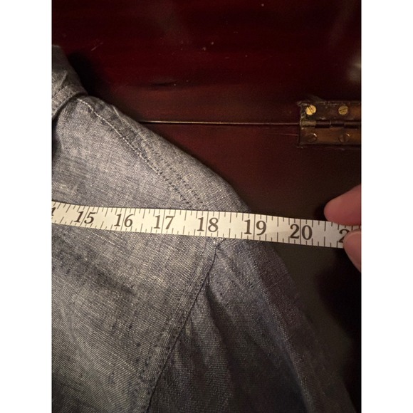 Jones & Co Jones New York Blue 100% Linen Button Up Jacket Womens 1X Plus Size - Picture 8 of 9